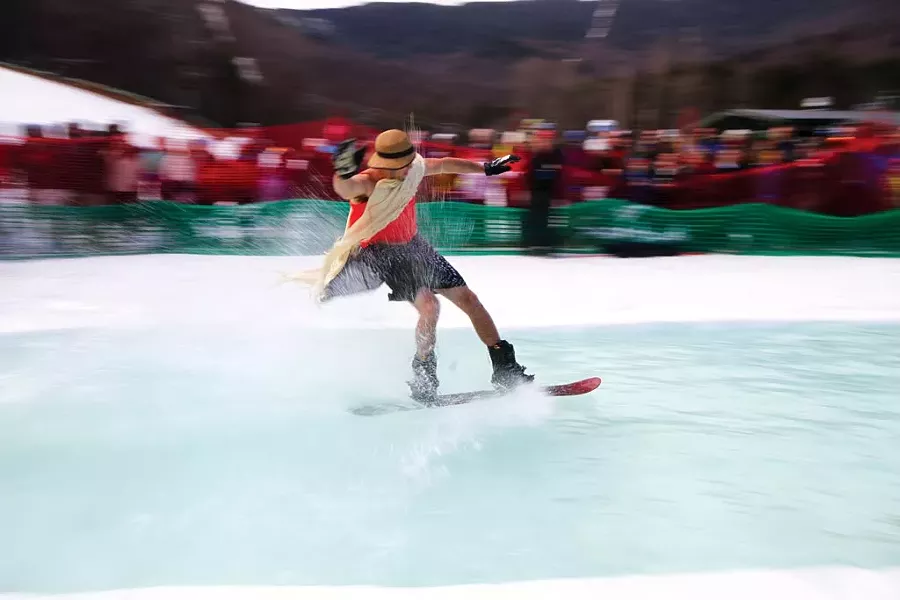 Pond skimming at Sugarbush Resort - COURTESY OF SUGARBUSH RESORT