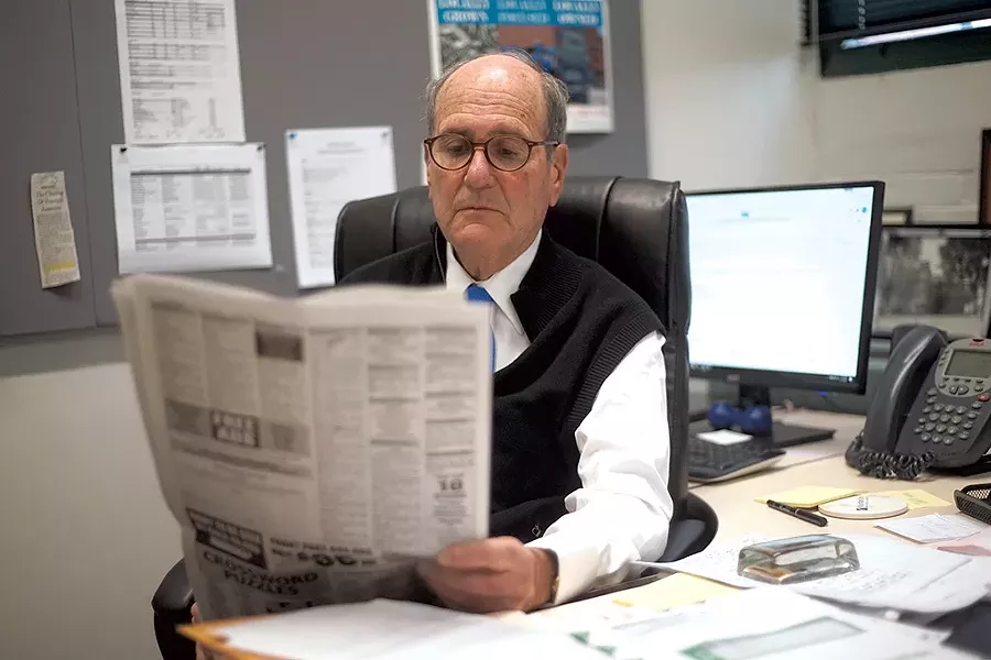 Fredric Rutberg in his office at the Berkshire Eagle - COURTESY OF BEN GARVER/BERKSHIRE EAGLE