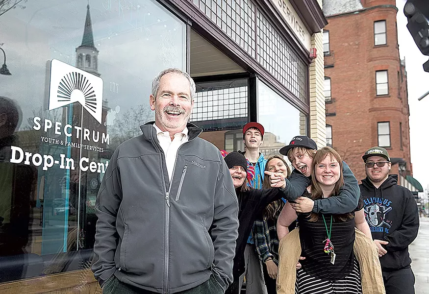 Mark Redmond with Spectrum staff and clients - JAMES BUCK