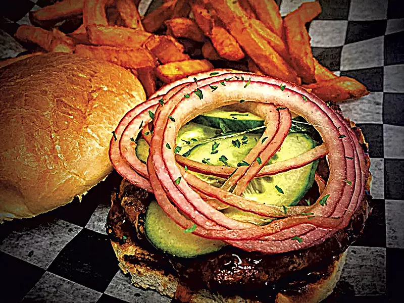Burger at Langdon Street Tavern