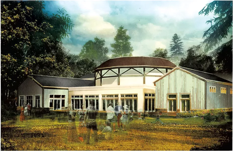 Rendering of Highland Center for the Arts - COURTESY OF VALDINE HALL