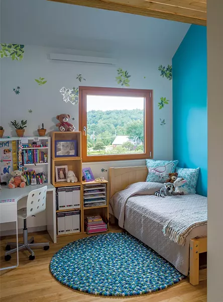 An energy-efficient skylight lights up the upstairs hallway. - JIM WESTPHALEN