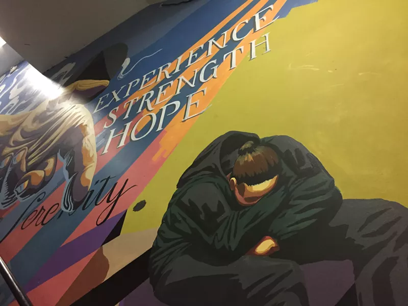 The stairway mural at The Turning Point Center of Chittenden County - DON EGGERT