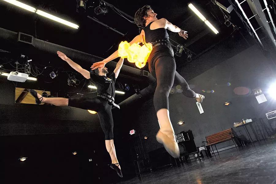 Chatch Pregger and Avi Waring dancing as fireflies - MATTHEW THORSEN