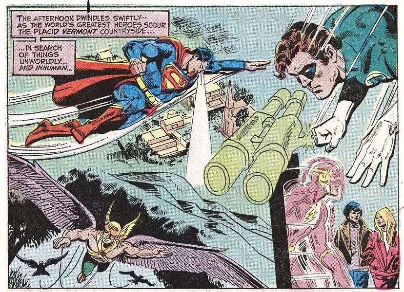From "A Stranger Walks Among Us," 1972 Justice League of America comic - COURTESY OF VERMONT FOLKLIFE CENTER