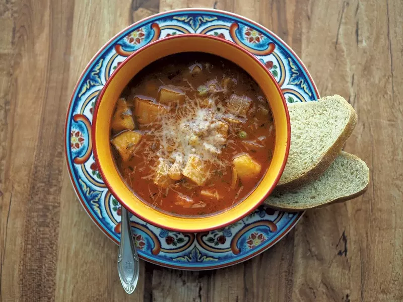 Roasted Vegetable Minestrone Soup - ANDY BRUMBAUGH