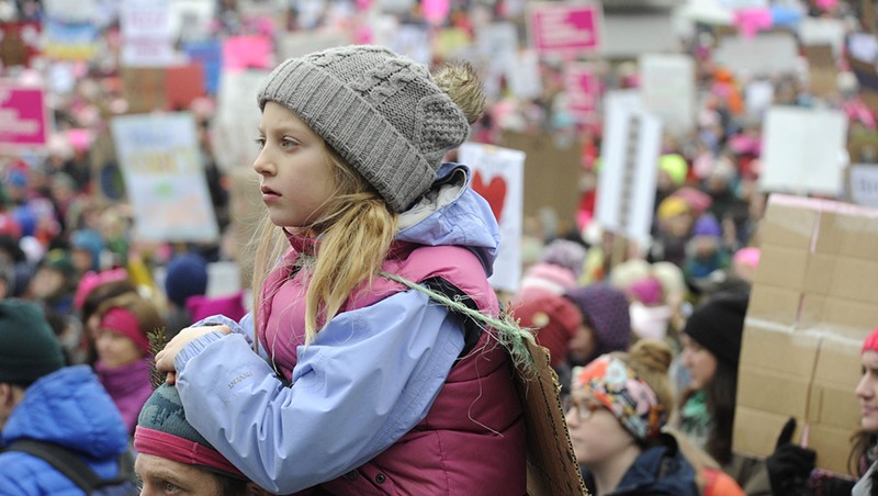 One of many young girls at the Statehouse Saturday