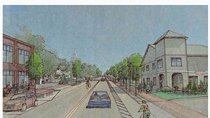 A rendering of the proposed reconstruction of Winooski's Main Street
