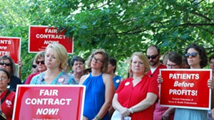 Nurses and supporters rallying this summer