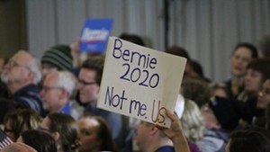 Bernie Sanders supporters at a rally in Concord, N.H., in March 2019
