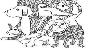 Difficult Dogs Coloring Page