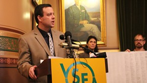 VSEA executive director Steve Howard at a Statehouse press conference in February.