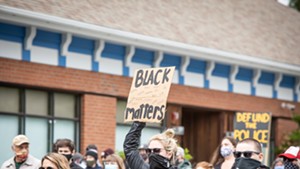 Demonstrators marching in Colchester