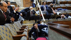 U.S. Rep. Peter Welch (D-Vt.) and others ducking for cover as rioters swarmed the U.S. Capitol