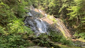 The lower falls at Jeudevine Falls