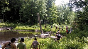 Campers at Green Mountain &#10;Conservation Camp at Buck Lake in Woodbury