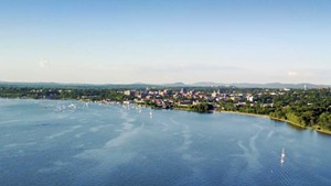 The Burlington skyline from Lake Champlain