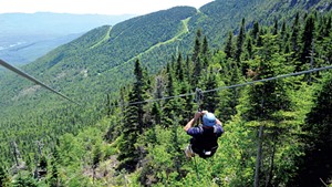 The zip line at Stowe Mountain Resort