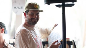 Matt Rogers DJing at the Mule Bar during Waking Windows in 2022