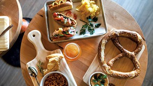 Organic SpaghettiOs, hot dogs and a Bavarian pretzel at Apr&eacute;s Only