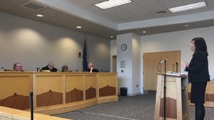 Deputy Chittenden County State's Attorney Aimee Griffin argues before the Vermont Supreme Court.