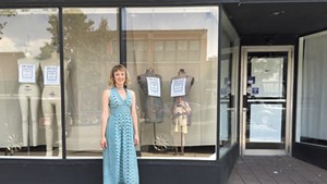 Ruth Meteer in front of the new Vault Collective location on Cherry Street