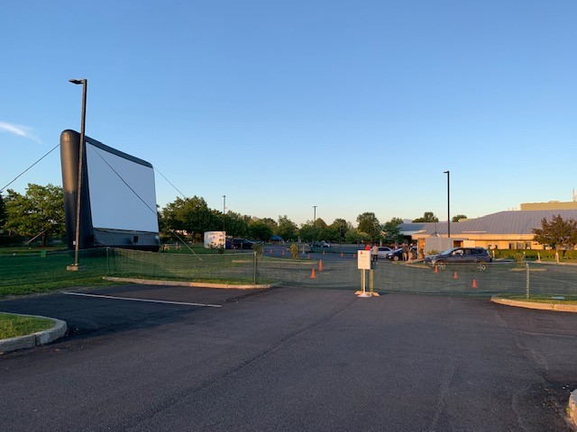 The drive-in preparing to receive customers at the Essex Experience on Saturday evening - MARGOT HARRISON ©️ SEVEN DAYS