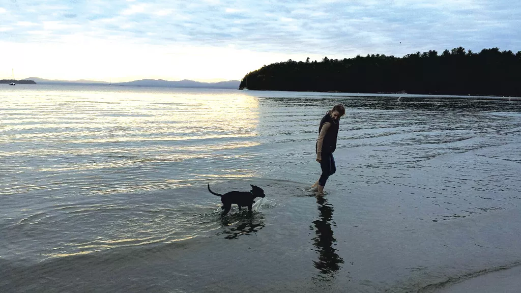 Sarah McLellan and the family dog