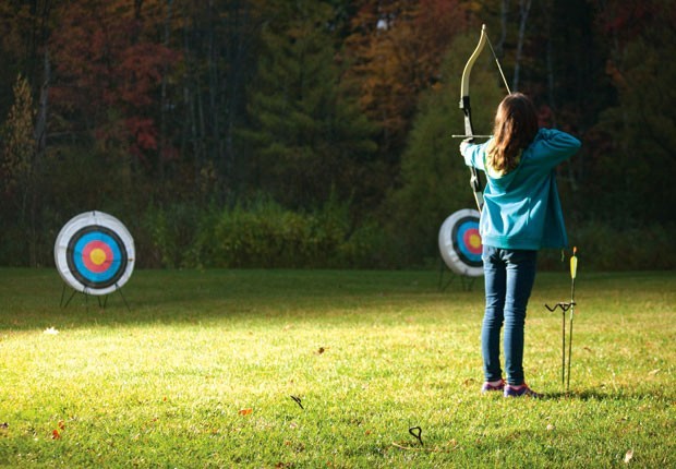 A student takes aim at South Burlington's Family Archery program