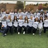 Burlington High School girls varsity soccer team before Friday's game