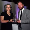 VCFA president Thomas Greene presents the Vermont Book Award to Kerrin McCadden VCFA president Thomas Greene presents the Vermont Book Award to Kerrin McCadden