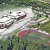 An aerial-view of the proposed Burlington High School An aerial-view of the proposed Burlington High School