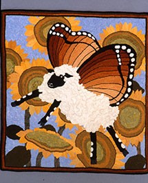 "W is for Wally, the Flying Horticulturalist," from Patty Yoder's book, The Alphabet of Sheep
