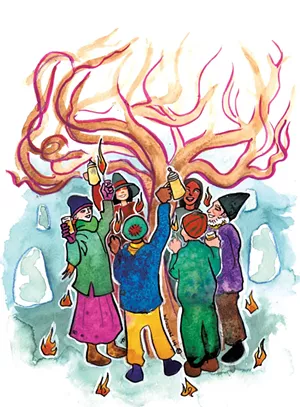 Wassailing the apple tree - SUE NORTON