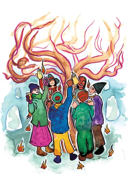 Wassailing the apple tree - SUE NORTON