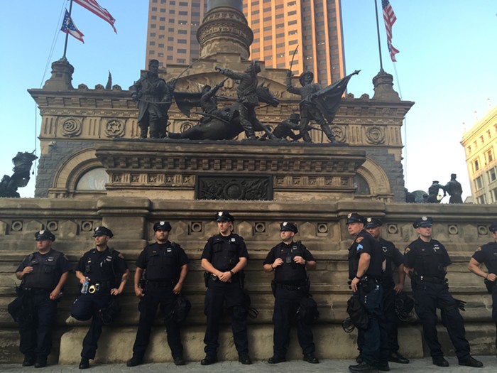 Police from a number of different jurisdictions are packing downtown Cleveland during the RNC, creating new difficulties for some of the citys homeless residents.