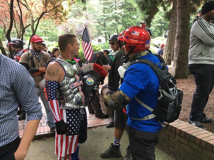 The scene in Portland on Sunday.