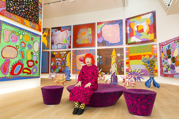 Kusama in Tokyo with the new stuff.