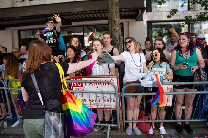 We passed out copies of our latest Pride issue all along the parade route. If you werent lucky enough to snag one from us, they're still available all around the city!