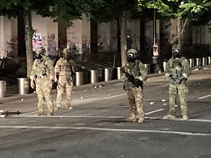 Seen on the streets of Portland last night.  what’s happening in Portland could be extended to other cities soon, according to Homeland Security.