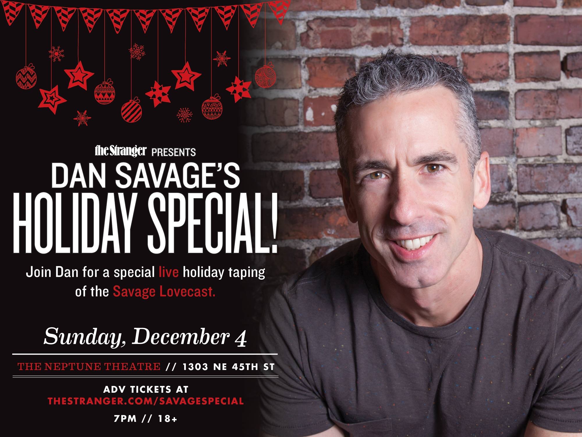 Dan Savage's Holiday Special at Neptune Theatre in Seattle, WA on Sun