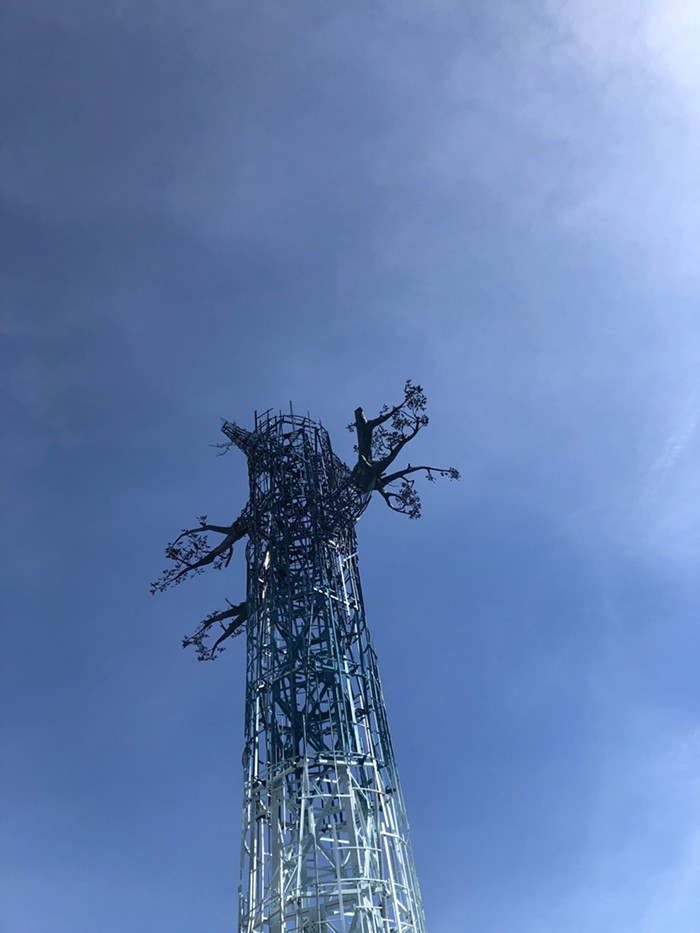 Lead Pencil Studio designed this 110 foot tall tree, Transforest.