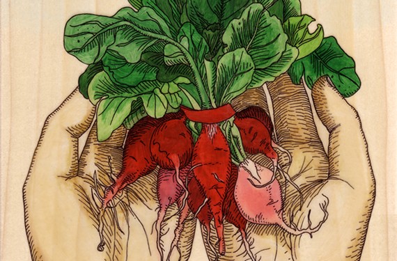 Aijung Kim likes to go from "obsession to obsession." Above, the artist's "Radishes."