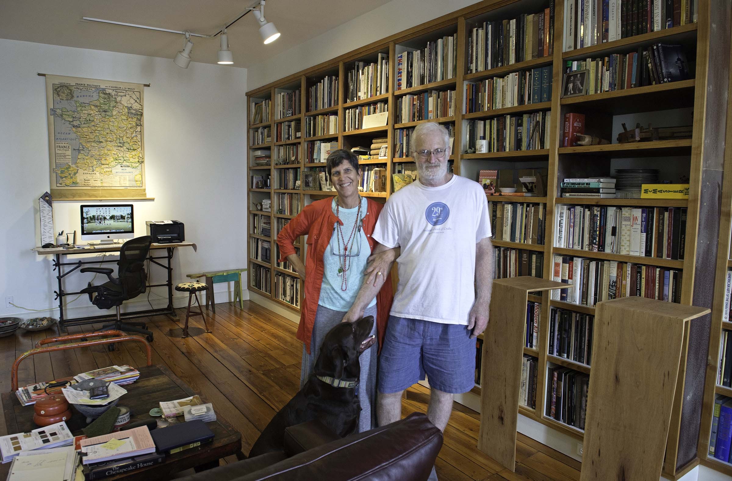 Aimee and Alain Joyaux at their three-story home and work space downtown. - SCOTT ELMQUIST