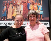 Laine Satterfield, program director for SPARC’s New Voices for the Theater, stands with Barbara Lindsay, New Voices’ 2011 playwright in residence.  The program’s new affiliation with the Firehouse Theater Project’s Festival of New Plays is, according to Satterfield, “a natural fit.”