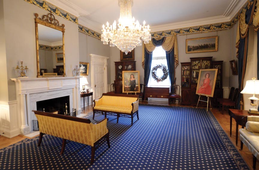 The Executive Mansion has seen continuous changes since it was first occupied in 1813. Architect Duncan Lee created the ballroom by combining two back parlors during a 1906 makeover that also added a formal, oval, dining room to the rear of the house (below). - SCOTT ELMQUIST