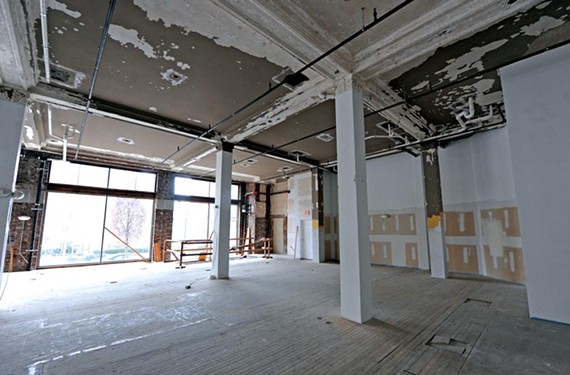 The first-floor space in the Berry-Burk building as it appears in December, before construction commences.