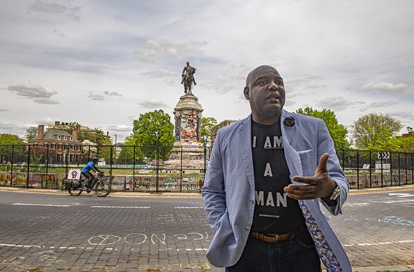 J. Dontrese Brown discusses the power of the Black Lives Matter movement's conversion of the Lee Monument.  - SCOTT ELMQUIST