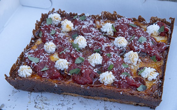 A pepperoni pie with ricotta and hot honey, affectionately known as a 'roni pie.' - SCOTT ELMQUIST
