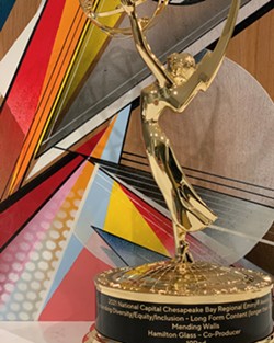 The 2021 National Capital Chesapeake Bay Region Emmy Award for outstanding diversity/equity/inclusion - long form content, for "Mending Walls RVA." - COURTESY OF HAMILTON GLASS